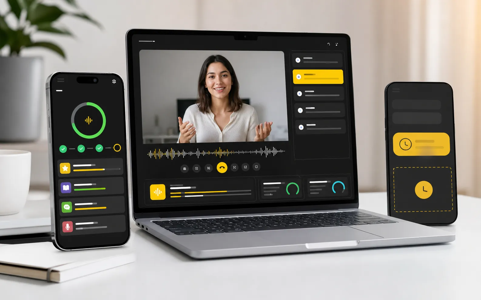 Cross-device language learning with web, iOS, and Android-style phones
